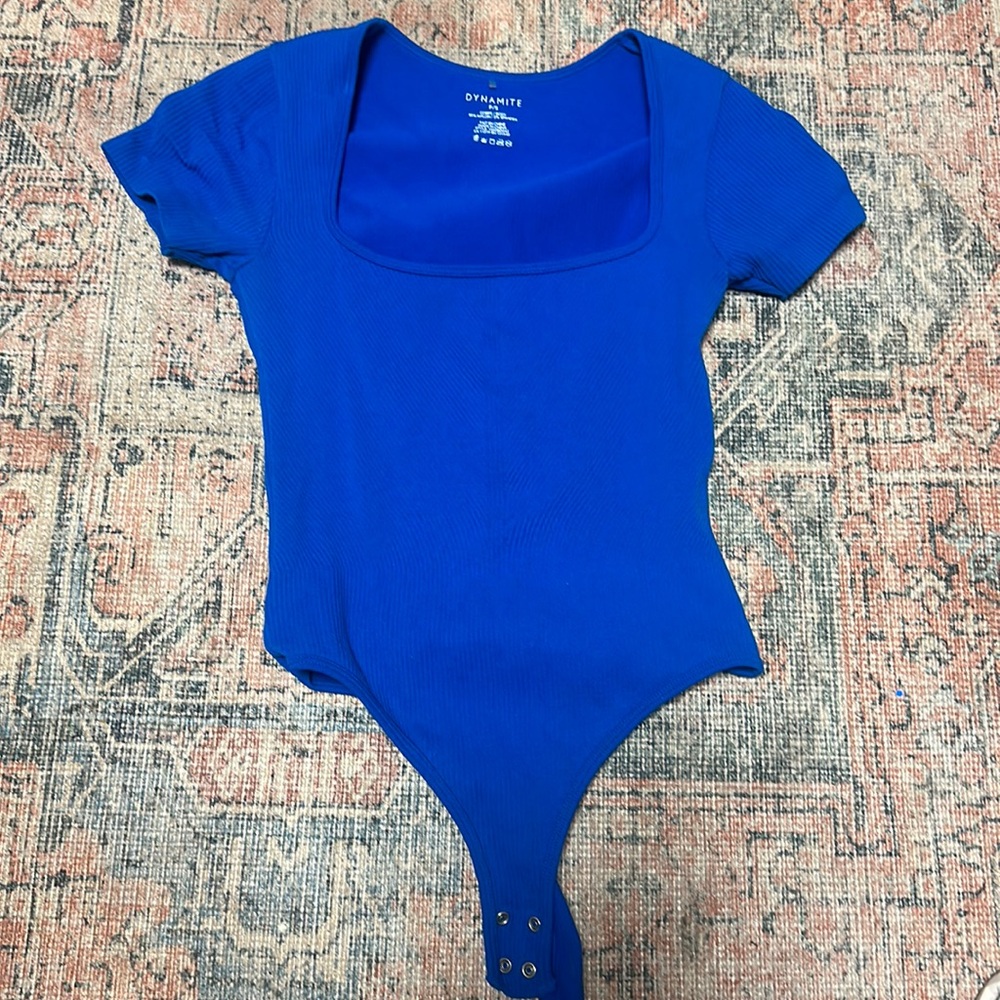 Blue body suit